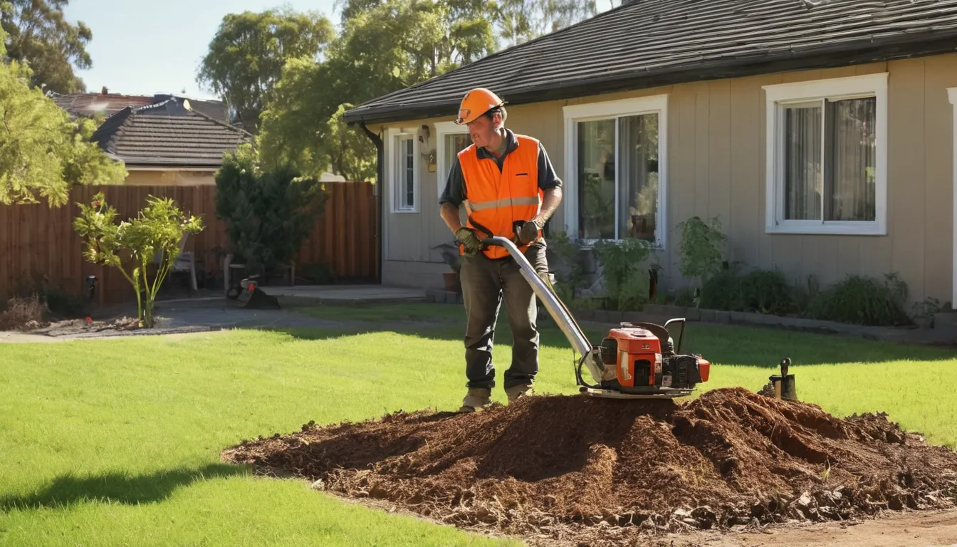 Stump grinding in a yard near Castle Pines
